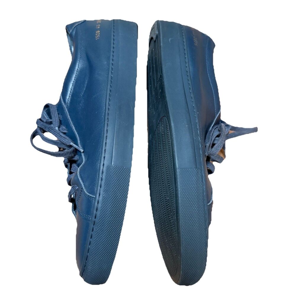 Common Projects ORIGINAL ACHILLES LOW Navy Leather Men 43 EU 10 US Made In Italy - Picture 7 of 12